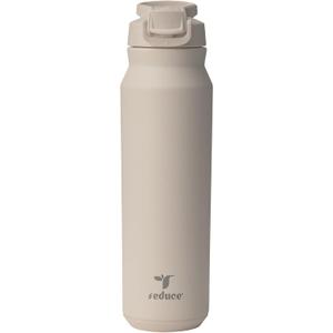 REDUCE 24 oz Hydrate Pro Stainless Steel Insulated Water Bottle - Flip Top Leak-Proof Lid, Dishwasher Safe, BPA-Free, Dual Wall Vacuum, Keeps Drinks Cold for 48 Hrs, Cup Holder Friendly - Sand
