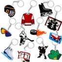 Batiyeer 36 Pack Hockey Keychains Bulk Party Favors Sports Gifts Ball Key Chains Funny Keyring for Women Men Birthday Supplies