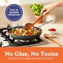 Non-Toxic Cooking Utensils 6-Piece Kitchen Utensils Set, Glue-Free & One-Piece Wooden Spoons for Cooking, Natural Wooden Utensil Set with Plant-Based Finish, Free of Forever Chemicals