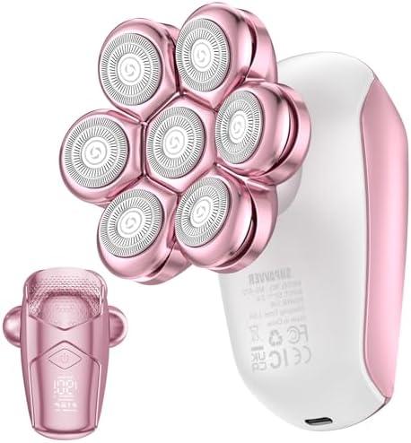 SHPAVVER Electric Razors for Women Legs: Rechargeable Electric Shavers for Body - Waterproof Wet Dry Hair Remover for Lady Face Underarms Public (Glossy Pink)