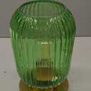 Mid Century Modern Table Lamp, Touch Control & 3 Way Dimmable, Green Glass, Small Gold, Vintage Bedside Lamp for Bedroom, Living Room,Office (Bulb Included)