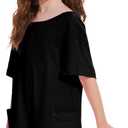 Girls Summer Casual Romper Short Sleeve Oversized Jumpsuit Kids Shorts Teens Fashion Cothes (9-10 Years, Black)