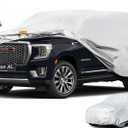 Kayme 6 Layers SUV Car Cover Custom Fit for GMC Yukon XL (2000-2025) Waterproof All Weather for Automobiles, Outdoor Full Cover Rain Sun UV Protection.Silver
