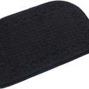 COSY HOMEER 27X18 Inch Anti Fatigue Kitchen Rug Mats are Made of 100% Polypropylene Half Round Rug Cushion Specialized in Anti Slippery and Machine Washable (Black 1 pc)