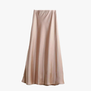 Elegant Satin Long Skirt for Women Spring Summer Office Ladies Korean Style Loose Elastic Band Midi Skirts Size M