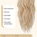 FESHFEN Ponytail Extensions - Drawstring Ponytails Hair Extension Long Curly Wavy Hair Piece Synthetic Pony Tail Hairpieces for Women, Honey Blonde Mix Platinum Blonde 18 inch