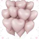 Baby Pink Heart Balloons, 18 Inch Pink Heart Shape Balloon, 12PCS Large Pastel Pink Helium Foil Heart Romantic Balloon for Girls Birthday Wedding Engagement Anniversary Princess Party Decoration, Baby Pink