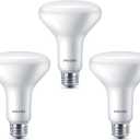 Philips LED Dimmable, Warm Glow Effect BR30 Light Bulb - Pack of 3 - EyeComfort Flicker Free - 7.2W = 65W - 650 Lumen - Soft White (2700K) - E26 Base - Indoor - Title 20