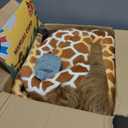 BRINJOY Giant Stuffed Giraffe Animal Set, 47 Inch Large Giraffe Plush Toy for Kids with Bird & Basket & Leaves & Card, Toddler Lifelike Standing Toys Stuffed Animal for Girls Boys