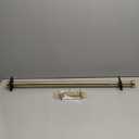 1-Inch Diameter Curtain Rod, Adjustable Rod Set with Premium Aluminum Brackets and Finials, Single Heavy-Duty Curtain Rods for Windows (Brushed Gold, 28-48")