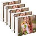 Wesiti 5 Pcs Mini Acrylic Picture Frames Clear Acrylic Photo Desktop Display Double Sided Wallet Freestanding Frames for Film Photos Cards Stamp Business Card Souvenirs(2" x 3",Transparent)