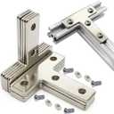 10 Sets Aluminum T Brackets - 10Pcs 2020 Profiles Joint Brackets with 40Pcs M5 T Slot Nuts and Bolts for T Slot Rail