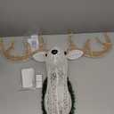 Lighted Christmas Wall Decor Reindeer Head, 39" Rudolph Hanging Wreath Decoration, Light Up Christmas Front Door Window Indoor Outdoor Festive Xmas Holiday Decor