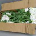 [100]Pcs Realistic Artificial flowers White Roses Bulk, Silk Flowers for wedding decorations & Home Decor, Bridal Bouquets & Centerpieces, Perfect for Halloween & Valentine's Day Decorations (100)