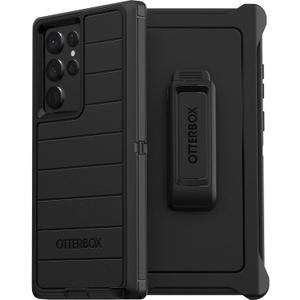 OtterBox Defender Series Case for Samsung Galaxy S22 Ultra (Only) - Holster Clip Included - Microbial Defense Protection - Non-Retail Packaging - Black (6.8")