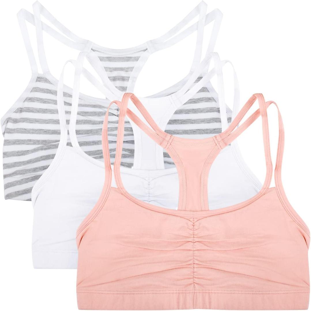 Fruit of the Loom Women's Spaghetti Strap Cotton Sports Bra - All-Day Comfort & Easy Movement - Fashion Colors (34)