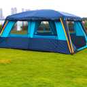 KTT Extra Large Tent 10-12-14 Person(B),Family Cabin Tents,2 Rooms,3 Doors and 3 Windows with Mesh,Straight Wall,Waterproof,Double Layer,Big Tent for Outdoor,Picnic,Camping,Family Gathering