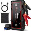 5000A Jump Starter Car Jumper Starter Portable Battery Booster Pack Jump Box with LED Display, LED Light and Jumper Cables(10.0L Gas and 10.0L Diesel)