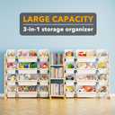 SpaceAid Large Toy Storage Organizer with 24 Bins and 3 Shelves, Toy Organizers Storage Bookshelf, Kids Bin Shelf Box Bookcase for Bedroom Playroom Organization Room Decor, White