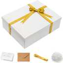 Mefleet 17x13x5 Inches Large Gift Box with Lid for Presents 1 Pack Big Deep White Gift Boxes for Christmas, Birthday, Valentine's Day,Mother's Day Presents - Contains Crinkle Paper,Ribbon and Card