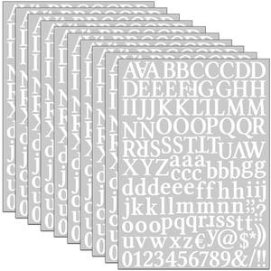 1320 Pcs 2 PACK 1 inch White Vinyl Letter Stickers,10 Sheets Small Self-Adhesive Number and Alphabets Stickers,Mailbox Numbers Stickers for Signs, Scrapbook,Window, Door,Home, Business, Address Number(White)
