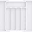 2 x Aujen Silverware Organizer - Expandable Kitchen Drawer Organizer, Adjustable Utensil Organizer, Cutlery Tray for Forks, Knives, Multipurpose Kitchen Organizers and Storage Solution, White, Medium