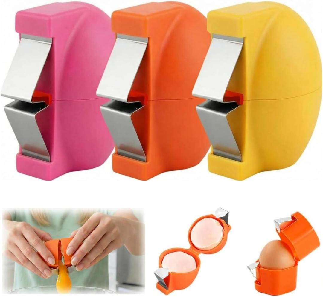 3 Pcs Egg Shell Opener, Egg Separator Egg Cracker Egg Peeler for Raw Eggs, Hard Boiled Egg Peeler Tool for Cutting Eggs,Quickly Cutting Off Eggs Breaker Kitchen Gadgets for Cooking Bakery