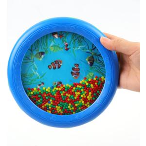 Musfunny Ocean Drum Wave Bead Drum Gentle Sea Sound Music Gift Musical Educational Sea Sound Drum Tool for Kid Child Baby (Blue)