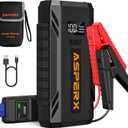 ASPERX Car Jump Starter, 2000A Peak Battery Jump Starter for Up to 7.0L Gas or 5.5L Diesel Engine, 12V Portable Battery Starter Power Pack with 1.4 INCH LCD Display (black)