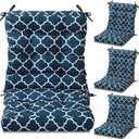 Hoteam 4 Set Outdoor Patio Chair Cushions 20 x 42 in Deep Seat Waterproof Patio Cushions Set for Furniture Replacement Removable Seat and Back (Lantern)