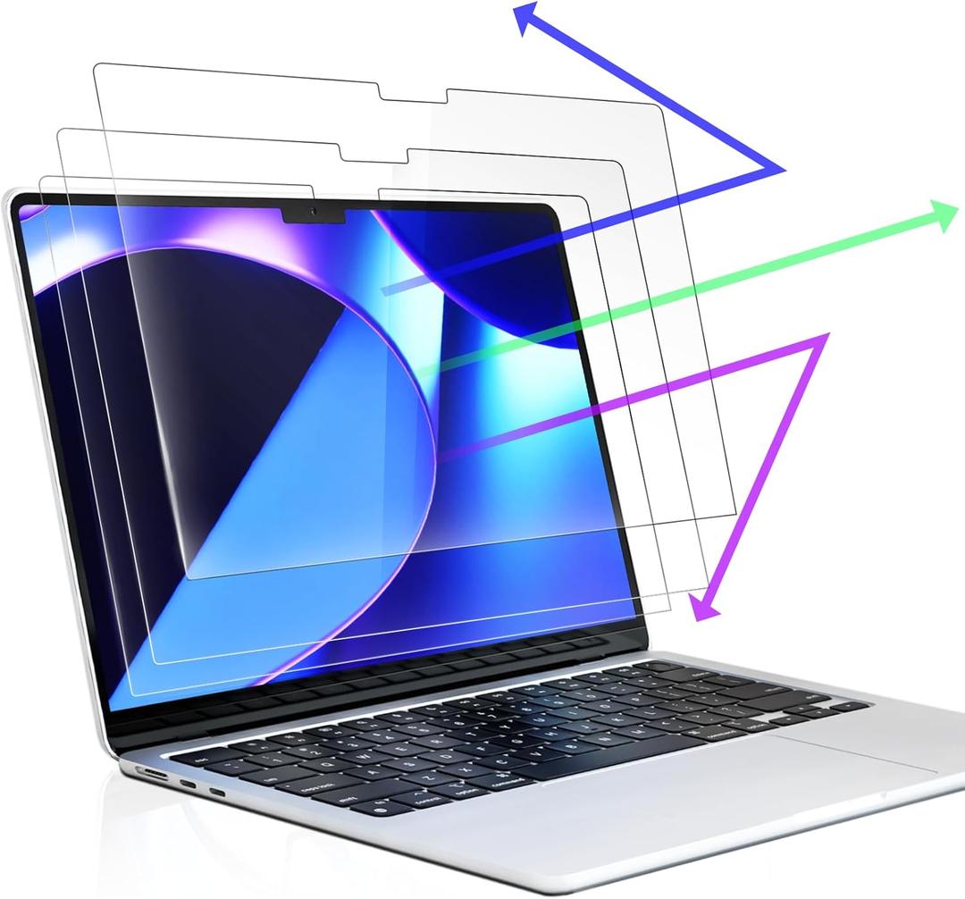 3-Pack Anti Blue Light Screen Protector for MacBook Air 15 Inch(2023-2025, M2 M3 M4)-A2941 A3114 A3241, 15.3" Mac Laptop Glare Filter Uv Blocker Shield Cover Eye Protection Film
