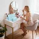 Blue Puffy Puffer Makeup Bag for Purse Small Makeup Pouch Quilted Cosmetic Bag Cute Cotton Toiletry Pouch Bag for Women