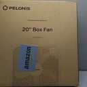 PELONIS 20 Inch Box Fan for Bedroom 3 Speeds, 25ft/s, Floor Fan, Window Fan, Table Fan, Desktop Fan with Superior Air Throw (2295 CFM), Lightweight, 5 Blades, suitable for Office, Living Room, Garage