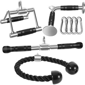 Tricep Press Down Cable Machine Attachment, Body Building, LAT Pulldown Attachments, Home Gym Accessories, Double D Handle, V Bar, Tricep Rope, Pull Down Bar