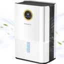 Dehumidifier for Room for Home, (850 sq.ft) Small Dehumidifiers with Drain Hose, Safe Drainage Auto-off Odor Removal 2 Duak-Core Portable Deshumificador Bathroom RV, 50 OZ Water Tank (White)