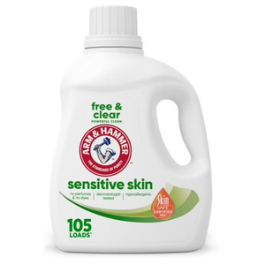 ARM & HAMMER Sensitive Skin Free & Clear Liquid Laundry Detergent, 105 fl oz, 105 Loads