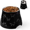 Elevated Dog Bowls with Stainless Steel Bowl, Prevention of Vertebrae Disease Dog Food Bowl, Non-Slip and High Capacity Pet Bowls M/2 Cup Black