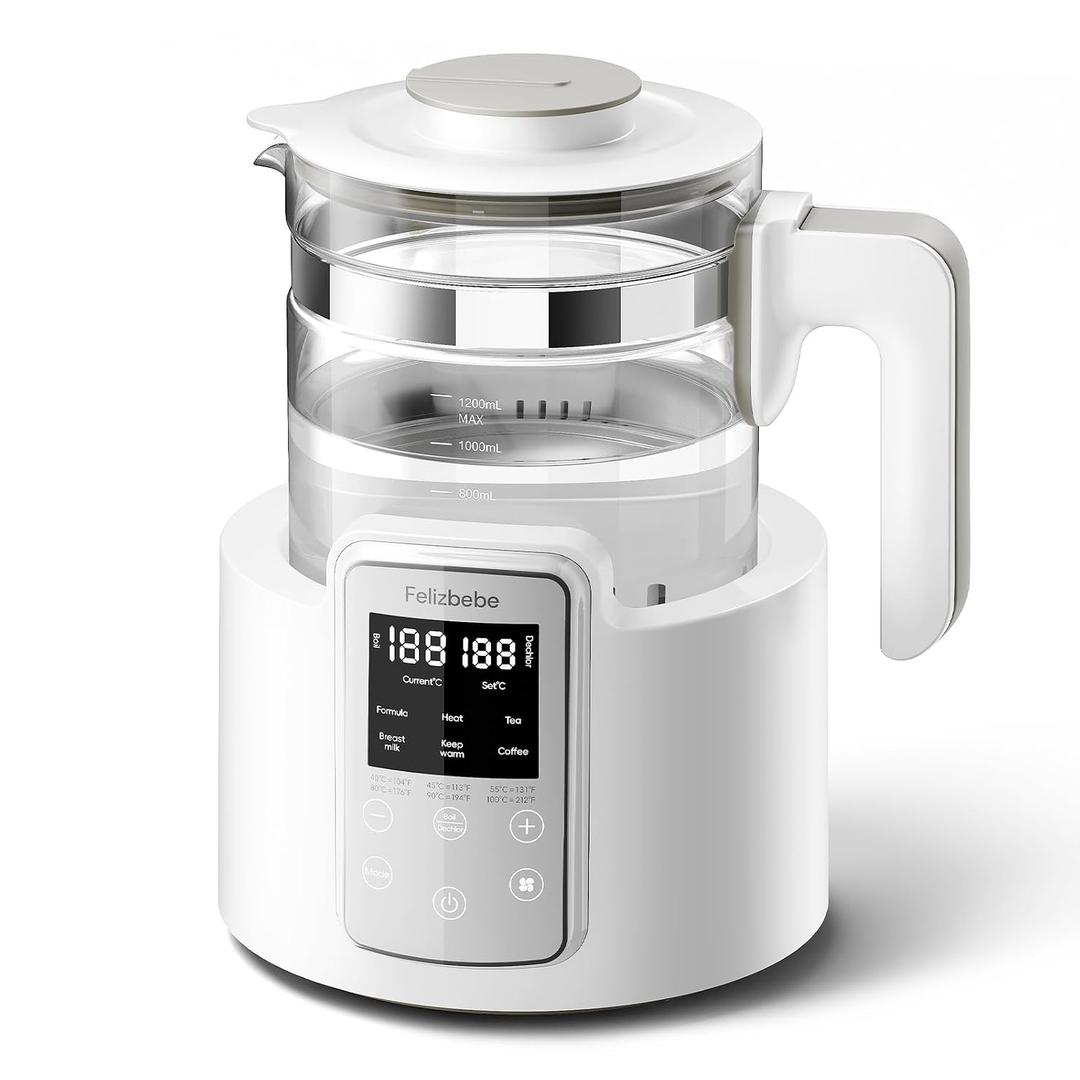 Instant Water Warmer, Baby Bottle Warmer with Faster Cooling Fan and LCD Display, Baby Milk Warmer, Electric Kettle with 6 Temperature Control Presets, Breastmilk Warmer, Boil Tea, Coffee