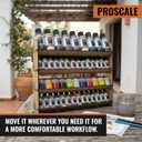 PROSCALE Universal Wall Paint Organizer for Miniatures & Modeling, Vertical Paint Shelf with Flat Shelves (No Holes) for Mixed Bottle Sizes, Compatible with Vallejo, Citadel, Army Painter, AK