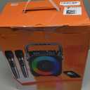 Karaoke Machine, Portable Bluetooth Speaker with 2 Wireless Microphones for Adults & Kids with Lights, Karaoke Microphone with PA System Supports USB/TF/REC/FM/AUX for Home Party Home System Packages (Black)