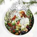 Jesus with Cardinals Ornament  Christmas Ornament & Religious Christmas Decor; Jesus Christ Decoration (Holiday Present, Bauble Present, Memorial Gifts, Gift Idea, Gift Exchange) | Heirloom Keepsake