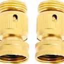 TAROSE Garden Hose Quick Connect Fittings Solid Brass Garden Hose Fitting Water Hose Connectors 3/4 Inch Garden Hose Fitting Quick Connector Male and Female Set- 4 Set