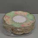 Maxcheck 72 Pcs 9 Inch Floral Paper Plates with Gold Rim Disposable Flower Plates for Tea Party Decorations Birthday Baby Shower Wedding Bridal Supplies