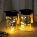 Graduation Centerpieces for Tables Decorations 2026, 2 Pcs Mason Jar with Cap for High School College Graduation Party Gifts