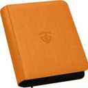 Toploader Binder,Holds 112 Toploaders, 4 Pocket Top Loader Binder for 3" x 4" Rigid Card Holders for Trading Cards or Sports Cards Binders(Orange)