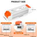 60W Dimmable LED Driver 12V DC Triac Constant Transformer, 120V AC to 12 Volt DC Lighting Low Voltage Power Supply, LED Light Transformer for Kitchens, Cabinets, Bedrooms 2 Pack