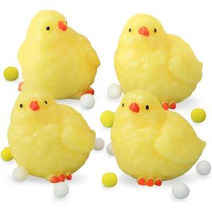 4 PCS Taba Squishy Hairless Chicken Toys, Handmade Ultra Soft Chick Squishy Fidget Toys, Sticky Taba Squishies for Kids & Adults Stress Relief