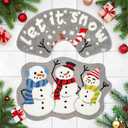 Ciazoxa Christmas Snowman Bathroom Rug Winter Decorative Bath Mat Xmas Bathroom Mat Doormats 34 x 18 Inch ande 30 x 20 Inch for Tub Home Living Room Set of 2