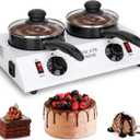 Chocolate Melting Machine Electric Heating Chocolate Tempering Machine Melting Pot Fast and Even Melting Ideal Create for Chocolate ,Candy, Butter Making Warming Coffee Milk Wine (Double)
