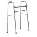 Walker Folding for Seniors - Two Push-Button Lever Release Folding Walker Deluxe Height (Short, Standard, People) by Healthline Trading (NO WHEELS)